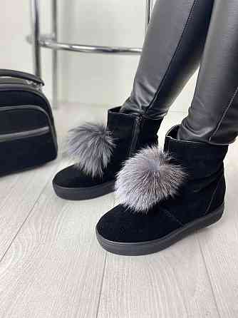 ITTS Угги жіночі ITTS чорні натуральна замша зима висота 13,5 см ( ) Коломия