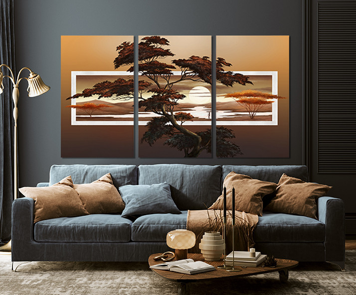 Модульна картина у вітальню/ спальню   Баобаб     ART-269_3A 70х130 см Київ - фото 3
