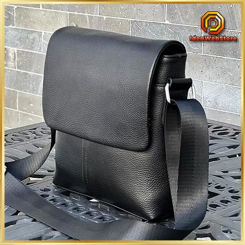 Мужская кожаная сумка из натуральной кожи Черный мессенджер Tiding Bag Кожаный мессенджер мужской Киев - изображение 1