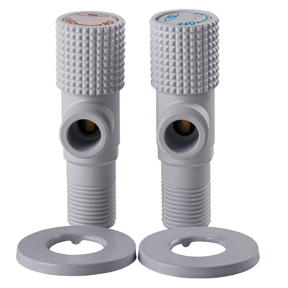 !Набір кранів кутових кераміка SOLOMON EXCLUSIVE 1/2″X1/2″ 9889 WW (White/White) (комплект2шт.) (000028992) Киев - изображение 7