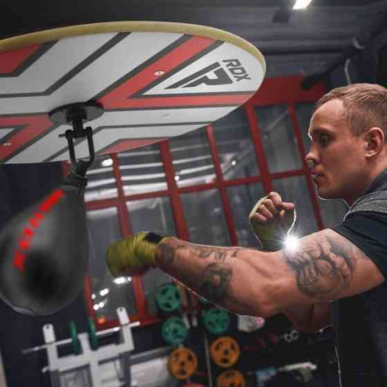 Пневмогруша боксерська RDX F6 KARA SPEED BALL + swivel Matte Red Кам'янське