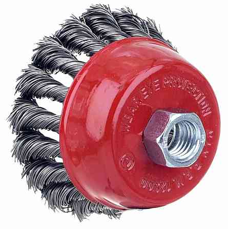 Щетка проволочная чашевидная Ø75мм М14×2мм (стальная витая) SIGMA (9026071) Ровно