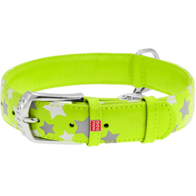 Ошейник для животных WAUDOG Glamour с QR паспортом "Звездочка" M Ш 25 мм Д 38-49 см салатовый (35875) Винница - изображение 1