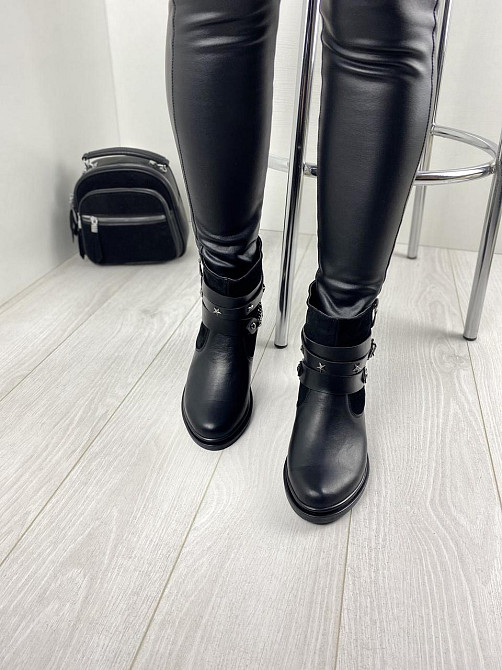 Черевики жіночі M.KRAFT чорні шкіра+замша натуральна 37р. (2505) Коломия - фото 4