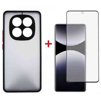 Чохол до мобільного телефона Dengos Kit Xiaomi Redmi Note 14 Pro case Matte + glass (Black) (DG-KM-128) Вінниця