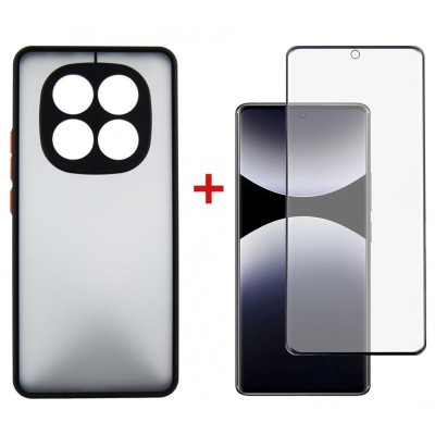 Чохол до мобільного телефона Dengos Kit Xiaomi Redmi Note 14 Pro case Matte + glass (Black) (DG-KM-128) Вінниця - фото 1