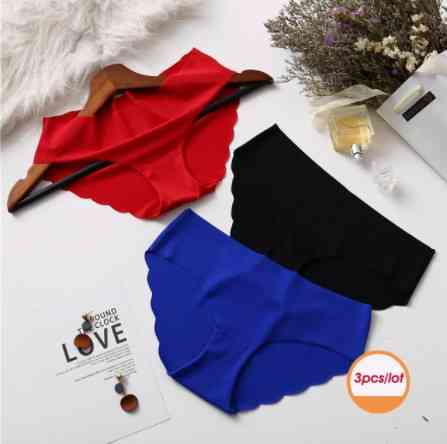 Трусики безшовні жіночі 3 штуки 48 чорний червоний синій Київ