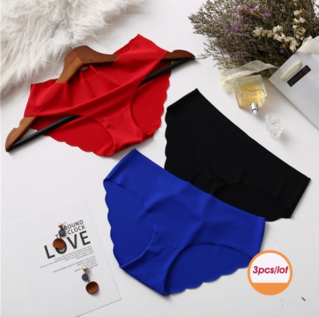 Трусики женские бесшовные 3 штуки 48 черный красный синий Киев - изображение 1