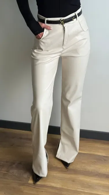 Кожаные брюки с идеальной посадкой и вырезами Одесса - изображение 8