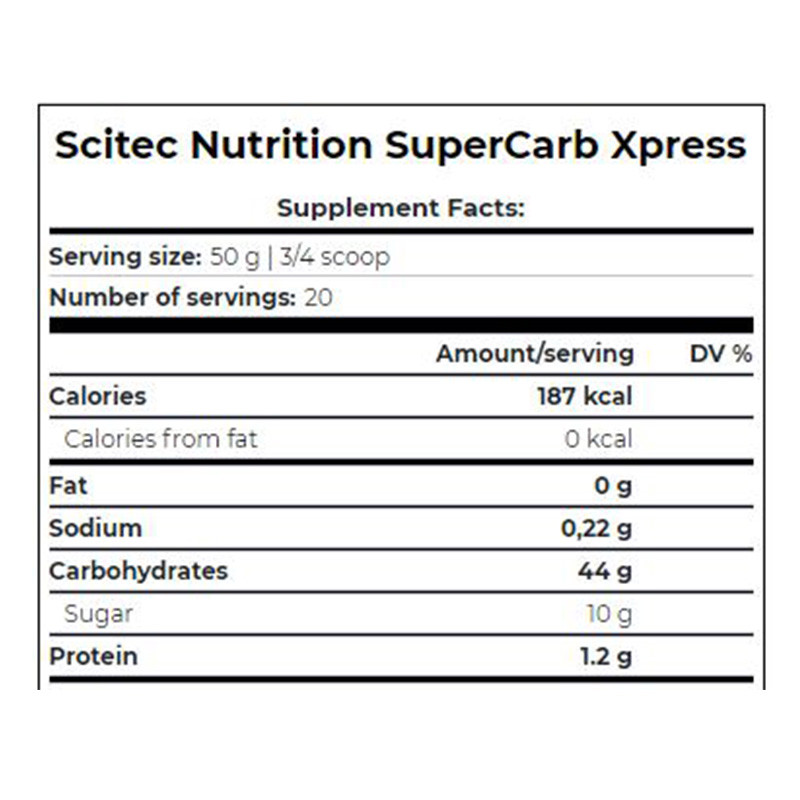 Гейнер Scitec Nutrition Supercarb Xpresss 1000 g (Raspberry tea) Луцьк - фото 2