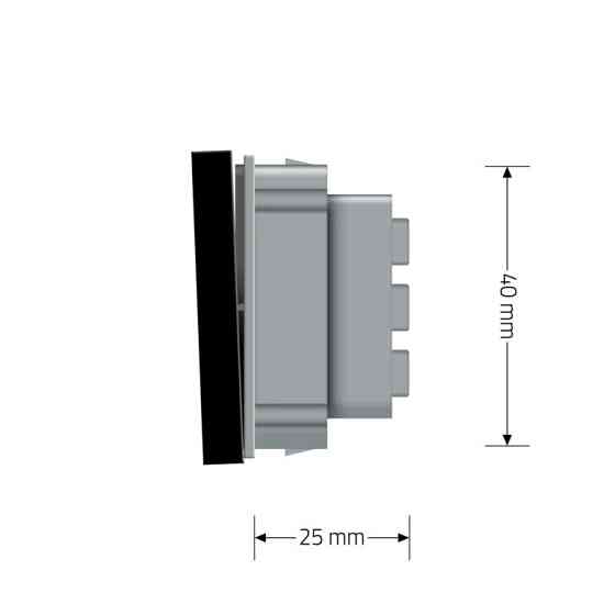LIVOLO Перехресний (хрестовий) вимикач LIVOLO, 2-клавішний, чорний, модуль без рамки(VL-FCMM10A Коломия