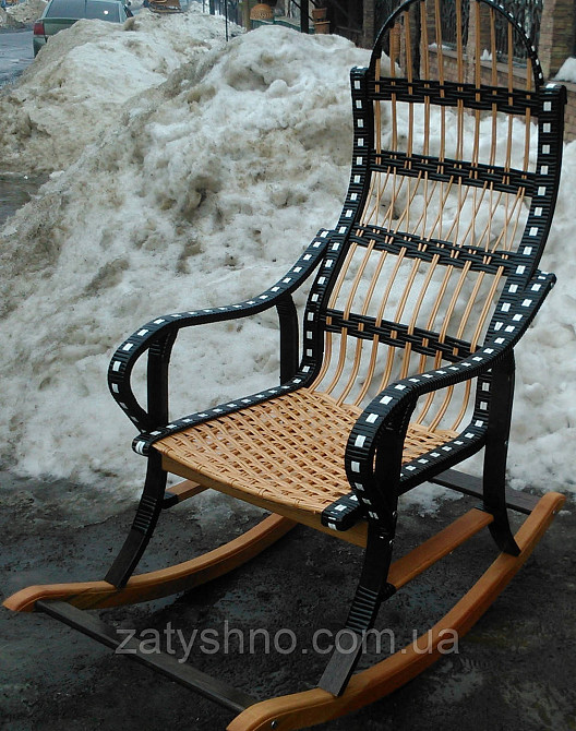 Кресло качалка плетеная с черным ротангом Киев - изображение 4