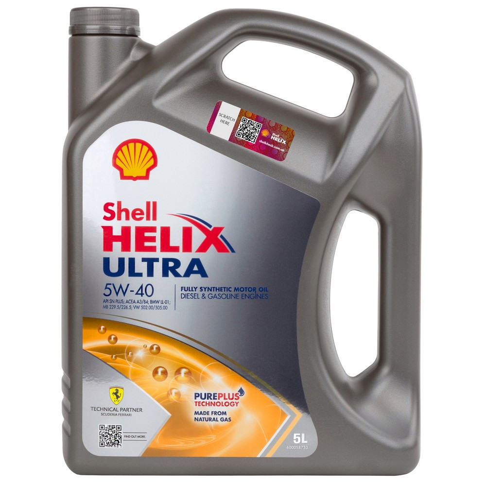 Shell Helix Ultra 5W-40, 5 л — Преміум синтетична моторна олива для бензинових і дизельних двигунів Ковель - фото 1