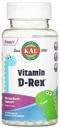Витамин Д для детей KAL Vitamin D-Rex 10mcg 90 сhewable Жвачка Киев