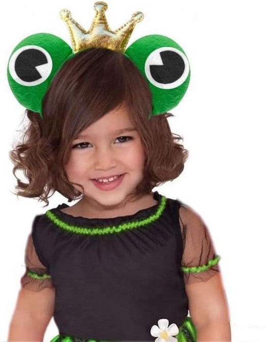 Обруч-жаба Frog King зелений з золотою короною для карнавалу дитячий аксесуар головний убір Київ - фото 4