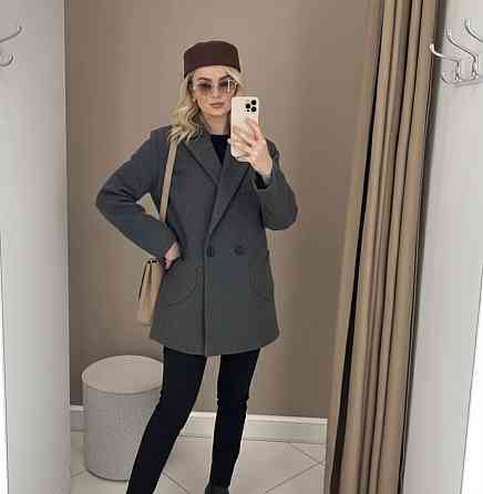 Женское элегантное пальто на подкладке турецкий кашемир Графит, 48/52 Одесса