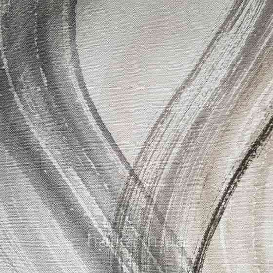 Шпалери вінілові на флізелін Marburg Shades чорні сірі смуги хвилі на світлому фоні Київ