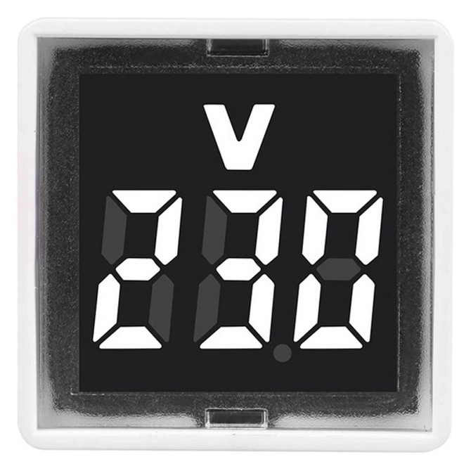 Вольтметр мережевий розетковий Strum 220V/230V GXQA0160-001 (Квадратний, Білий з чорним дисплеєм) Николаев - изображение 2