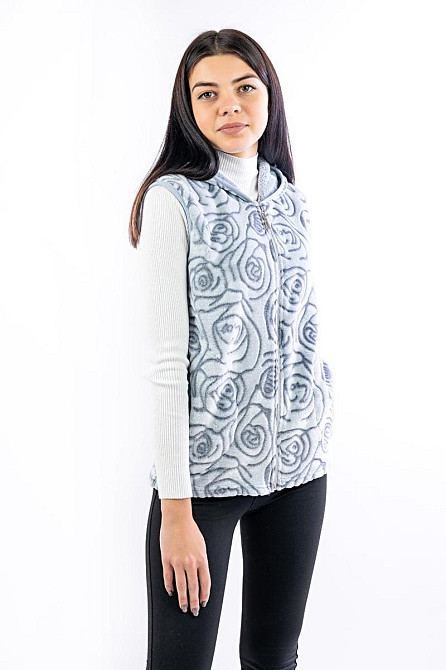 Жилет женский теплый с капюшоном, велсофт топ 56/58 Киев - изображение 1