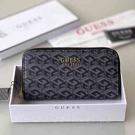 Женский кошелек на молнии Guess (7594) серый Киев