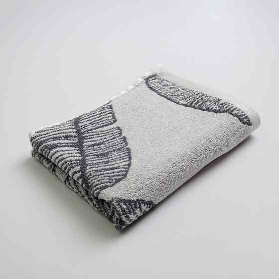 Полотенце для рук и лица махровое с рисунком перо GM Textile 40х70см 400г/м2 (Серый) Сумы