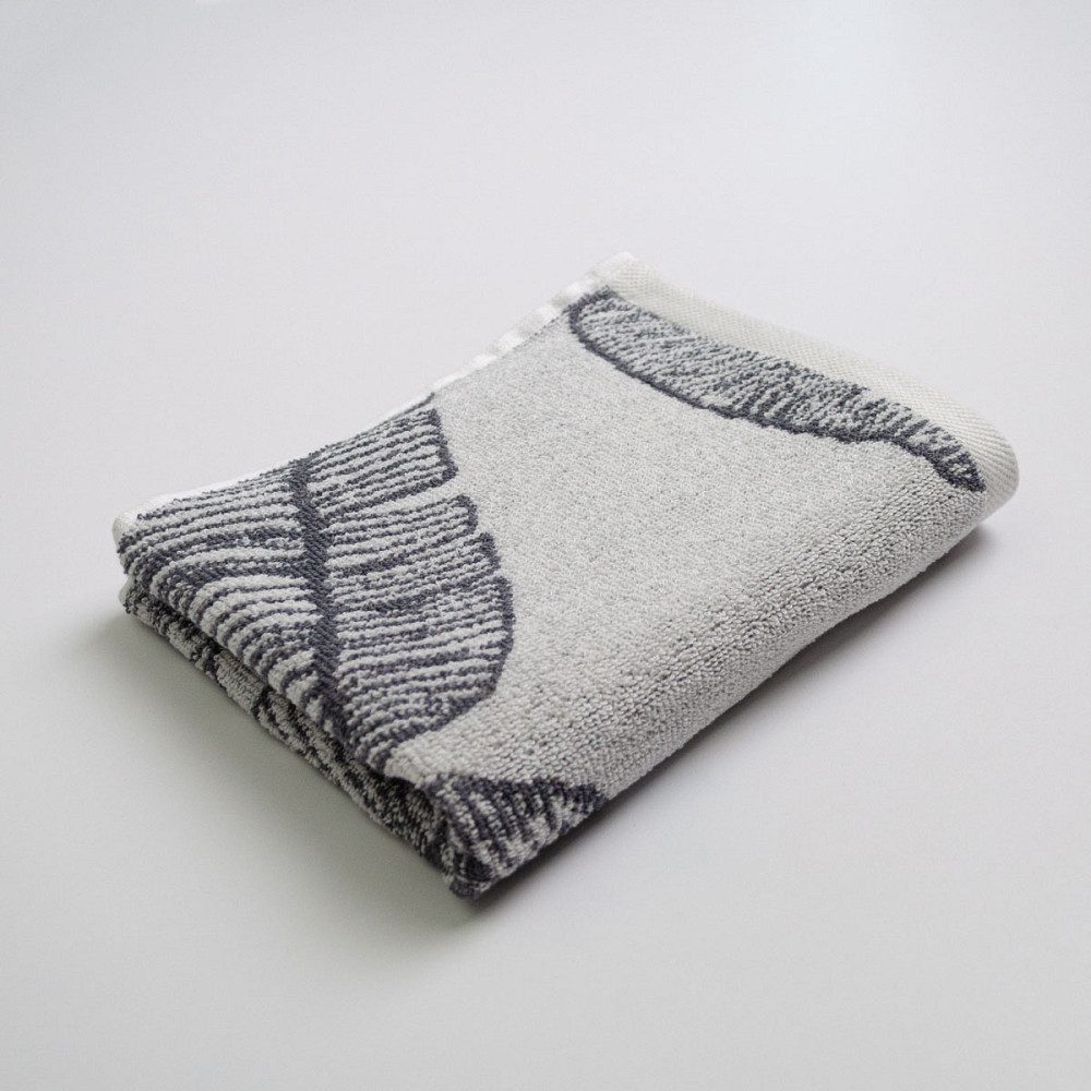 Полотенце для рук и лица махровое с рисунком перо GM Textile 40х70см 400г/м2 (Серый) Сумы - изображение 1