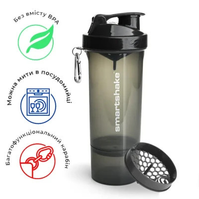 Шейкер спортивный SmartShake Slim 500ml Black (10253001) Винница - изображение 5