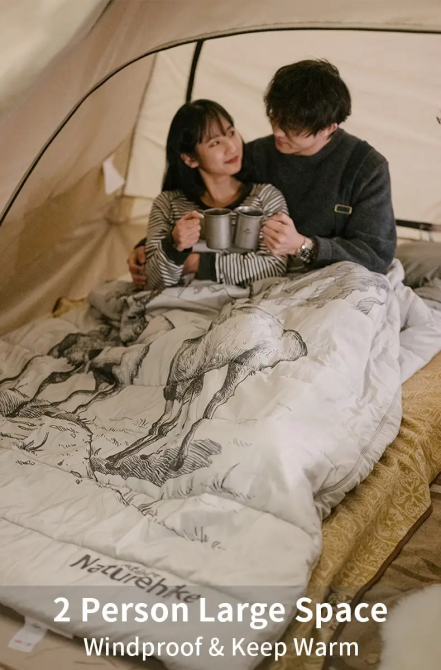 Спальный мешок двухместный с подушками Naturehike NH21MSD06, зеленый Ровно - изображение 6