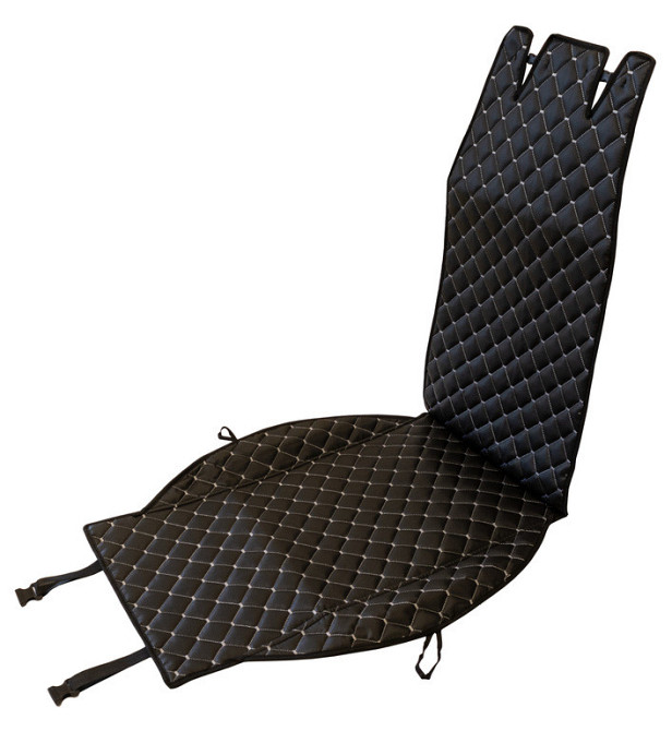 Накидка на передние сиденья (экокожа) PolyteP, к-т (2 шт., белая строчка) Киев - изображение 3