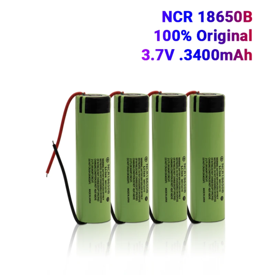 Аккумулятор Li-ion 18650 Panasonic 3400 мАч 3.7В + провод DIY (Зеленый) Винница