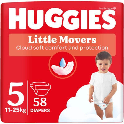 Подгузники Huggies Little Movers 5 (12-22 кг) Mega 58 шт (5029053548784) Винница - изображение 1