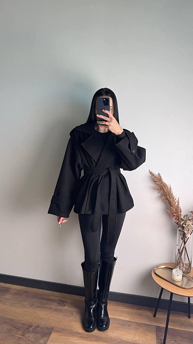 Жіночий стильний тренч-пальто з пальтової тканини без підкладки турецький кашемір Одеса - фото 4