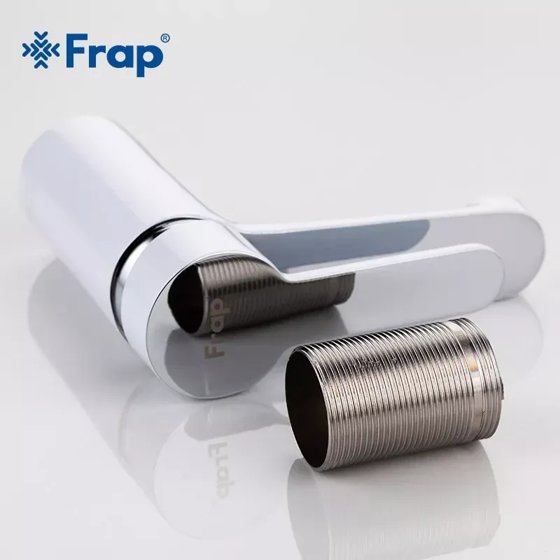 Змішувач для умивальника Frap F1041 білий/хром Київ - фото 3