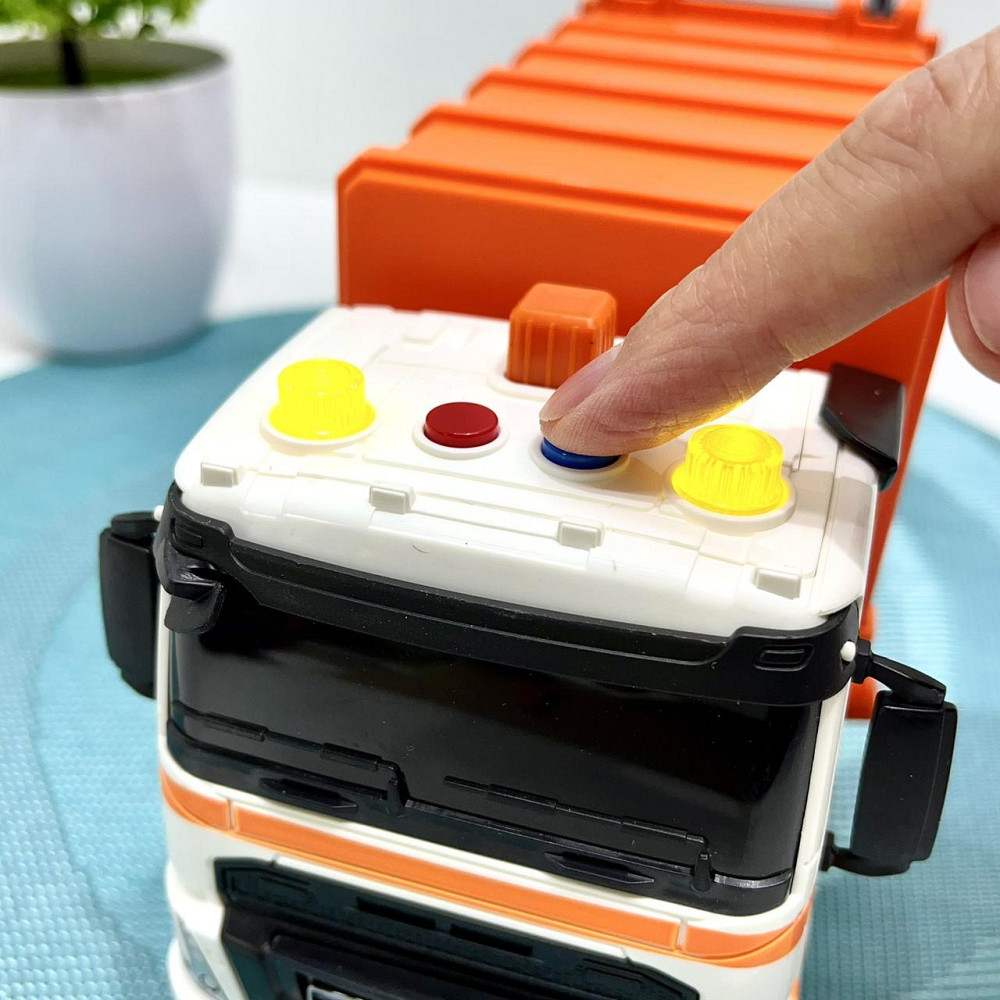 Сміттєвоз машинка інерційна звук підсвічування 1:16 Помаранчева (A1110-3-13) Чернігів - фото 10