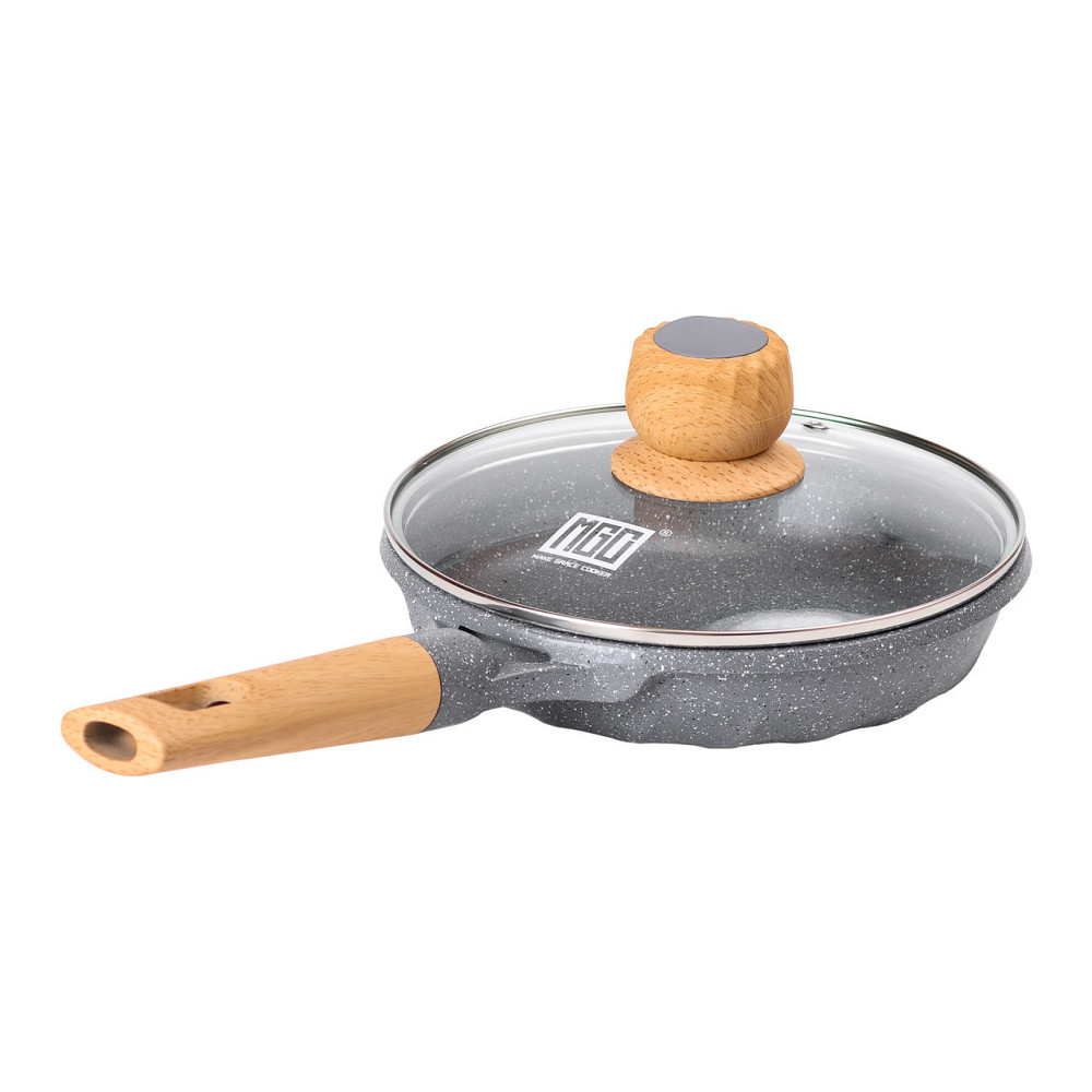 Мраморная алюминиевая сковорода с антипригарным покрытием 1 литр Ø 20 см серая MGC HP-4-421G Киев - изображение 5