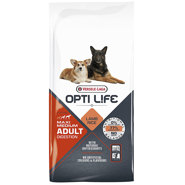 Opti Life Adult Digestion Medium & Max ОПТИ ЛАЙФ ЯГНЕНОК СРЕДНИХ КРУПНЫХ сухой суперпремиум корм для собак с чувствительным пищеварением средних и кру Киев - изображение 1
