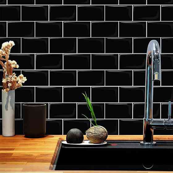 Самоклеюча поліуретанова плитка чорна цегла 305х305х1мм (D) SW-00001186 Київ