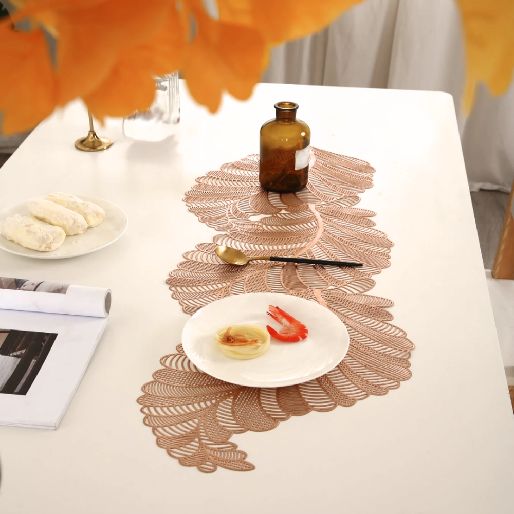 Коврик сервировочный под горячее, 90×33см, сервировочная салфетка скатерть розово-золотистая Каменец-Подольский - изображение 3