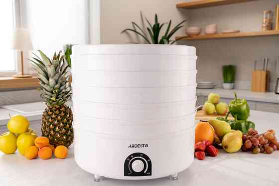 Сушарка для продуктів ARDESTO FDB-5385, 520Вт, піддонів -5x4см, діаметр-38,5см, макс-70°С, рег.темп, пластик , білий Київ