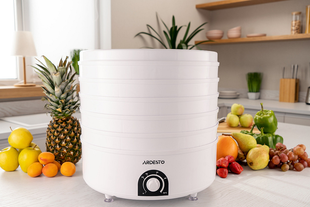 Сушарка для продуктів ARDESTO FDB-5385, 520Вт, піддонів -5x4см, діаметр-38,5см, макс-70°С, рег.темп, пластик , білий Київ - фото 3