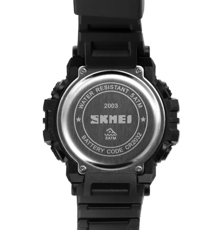 Чоловічий спортивний годинник Skmei 2003 (Чорний з білим) Вінниця - фото 7