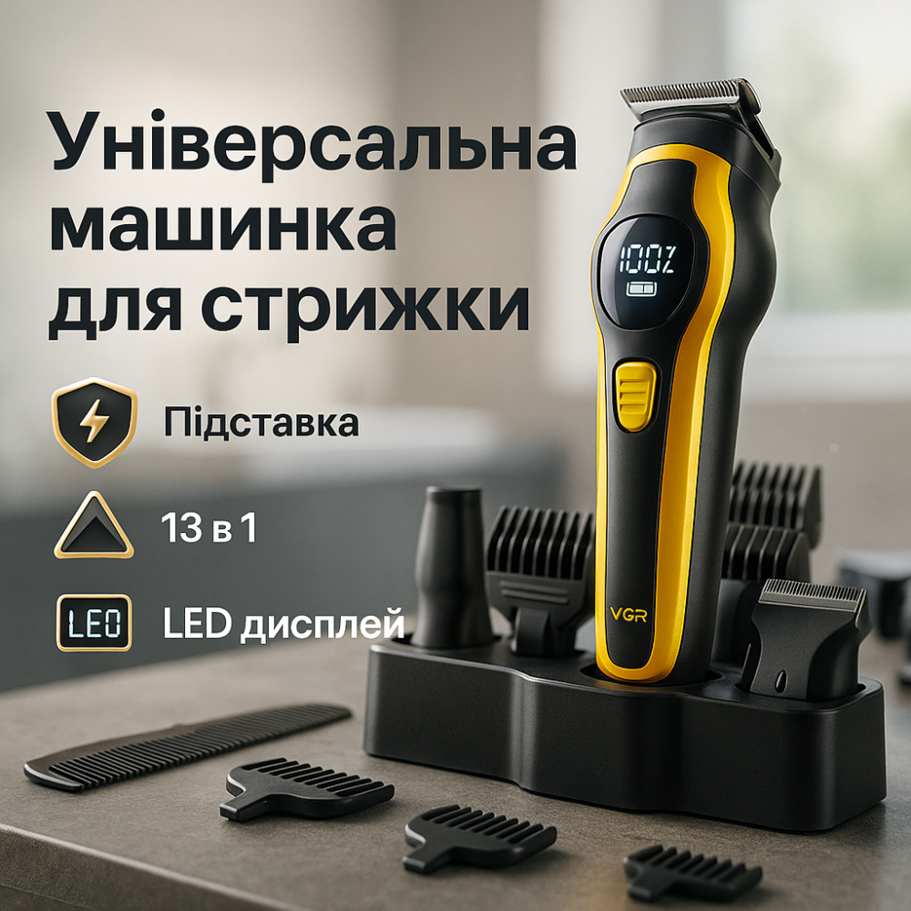Аккумуляторная машинка для стрижки волос с насадками, Машинка для стрижки волос без шума YT-85 Львов - изображение 19