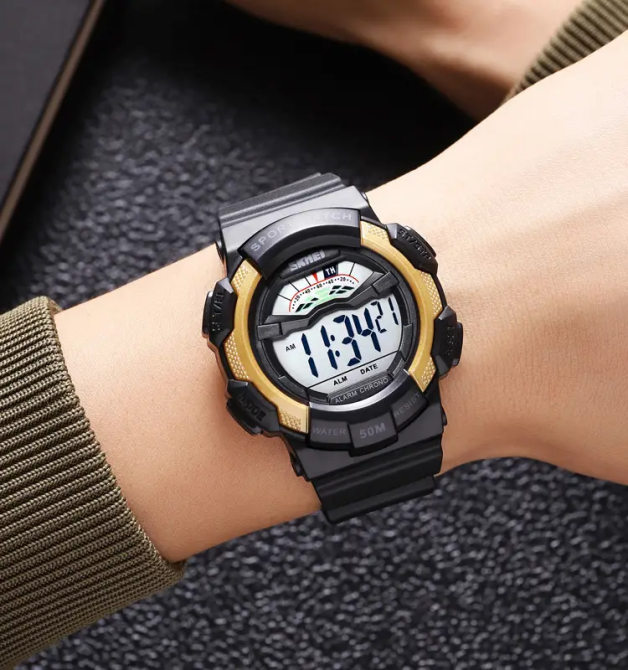 Чоловічий спортивний годинник Skmei 2153 (Чорний з жовтим) Вінниця - фото 6