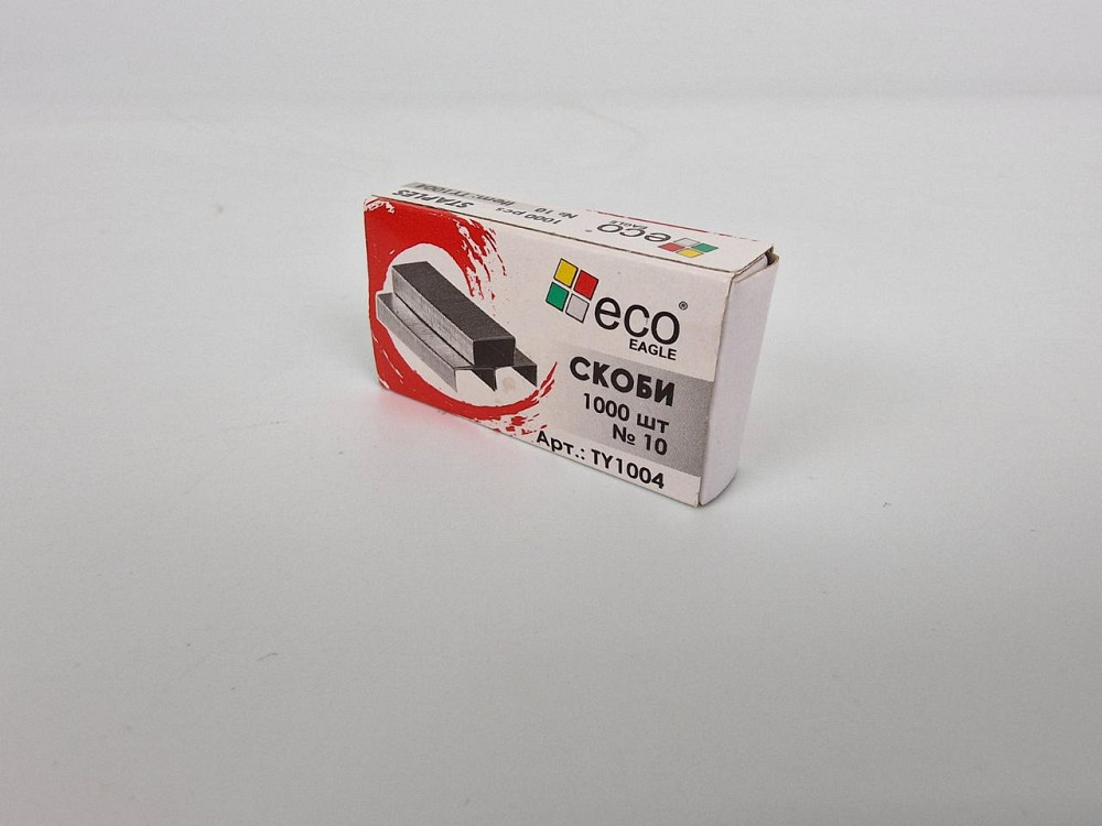 Скобы для канцелярского степлера№10(1000шт) Eagle (1 кор) Харьков - изображение 2