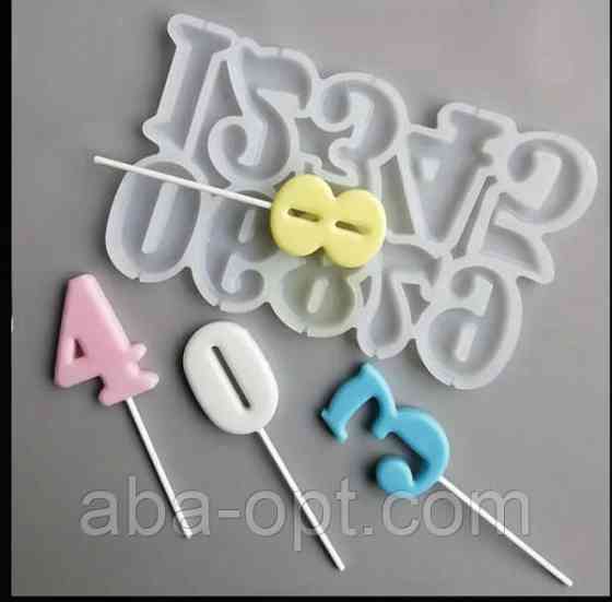 Форма силиконовая для леденцов на 10 изделий 16 х 10 см Цифры ( шт ).Aba-Opt Одесса