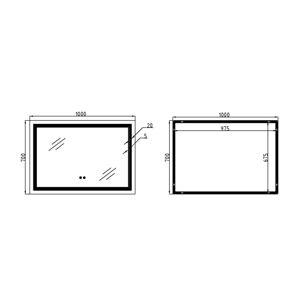 Зеркало Qtap Cardinal 1000х700 с LED-подсветкой Touch, с антизапотеванием, с диммером, рег. темп. цвета (3000-6500K) QT0478C10070 Киев - изображение 12