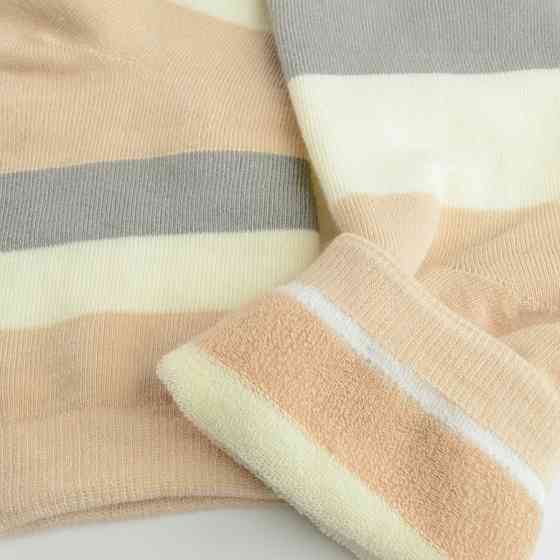 Теплые носки женские классические у полоску GM Textile Высокие 36-41 Бежевый с Серый Сумы