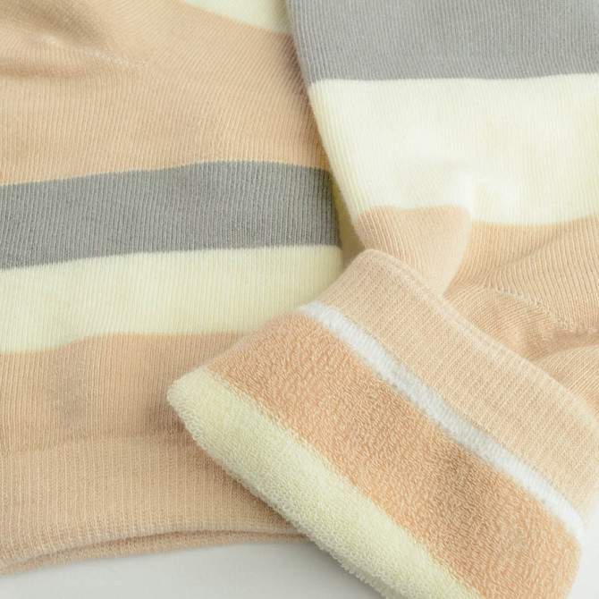 Теплые носки женские классические у полоску GM Textile Высокие 36-41 Бежевый с Серый Сумы - изображение 2