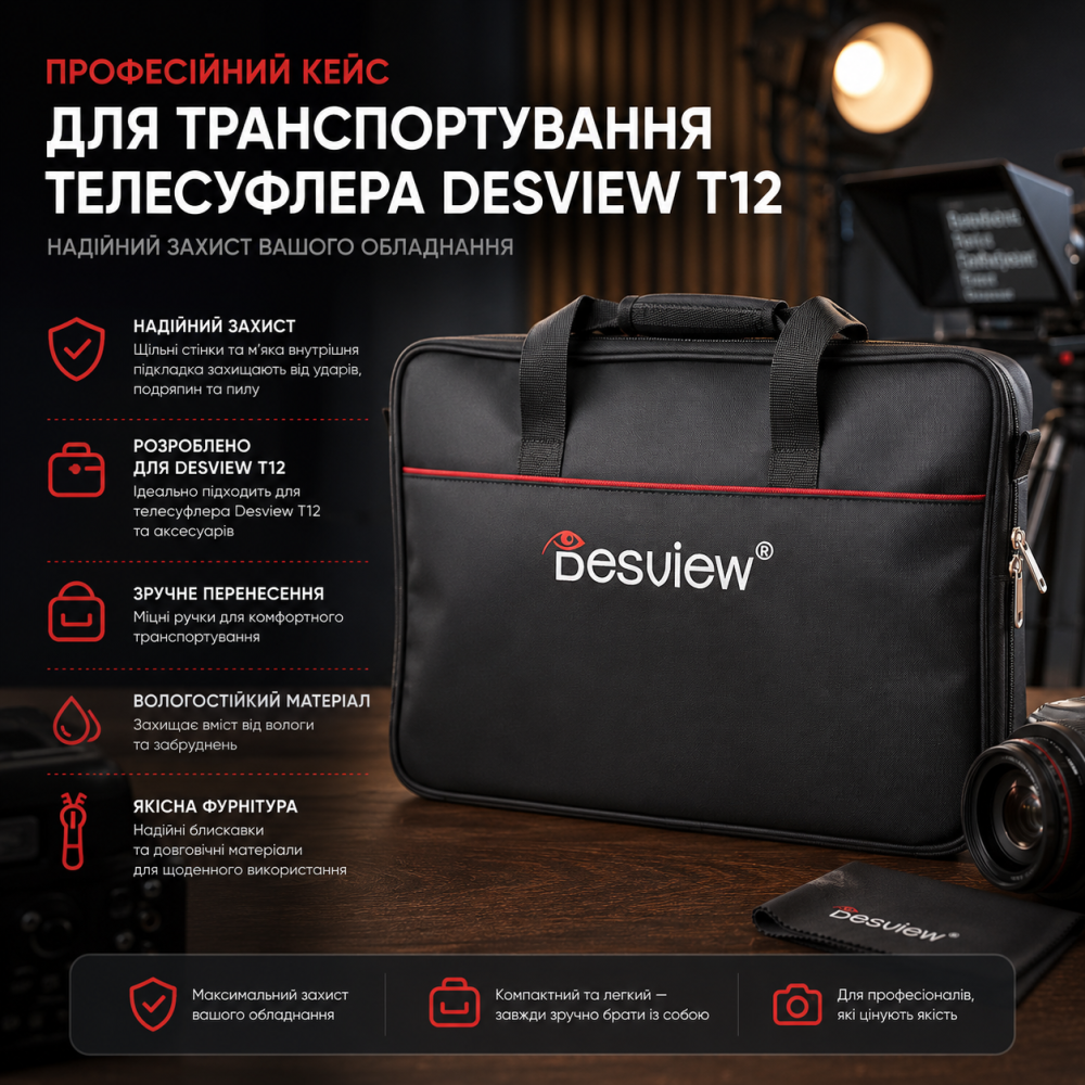 Професійний кейс для транспортування телесуфлера Desview T12 (Canon, Nikon, Sony) — надійний захист вашого обладнання Київ - фото 2