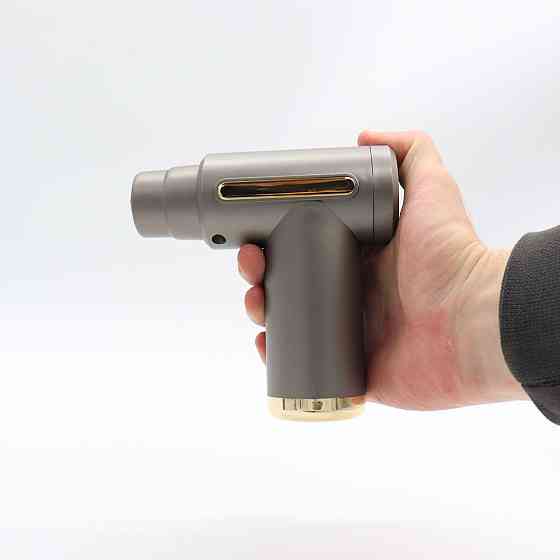 Перкусійний масажер з 4 насадками Gun Massager, Сірий / Ручний масажер / Масажер для тіла Київ